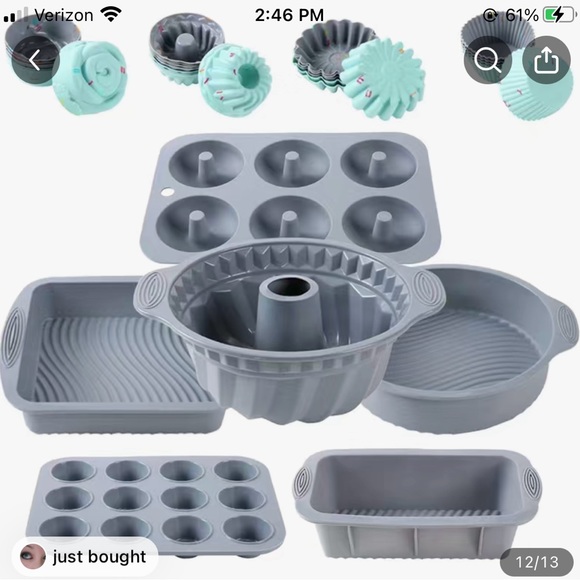 Kitchen New 3 Piece Grey Silicon Bakeware Set Poshmark